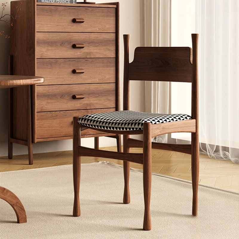 

Middle Ancient Style Dining Chairs Designer Backrest Seat High Elastic Sponge Kitchen Stools Beautiful Practical Home Furniture