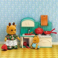 1:12 Miniature Furniture Forest Family Kitchen Toy Dining Table Dollhouse Accessories Bathroom Pretend Play For Girl Gifts Toys 3