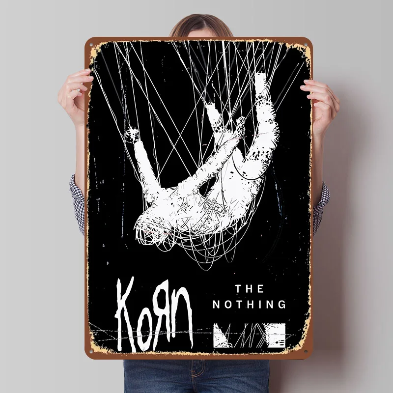 Korn The Nothing Blechschild Poster, personalisierte Wandkunst, Retro-Vintage-Metallschilder für Zimmer, moderne Heimdekoration, Luxushaus