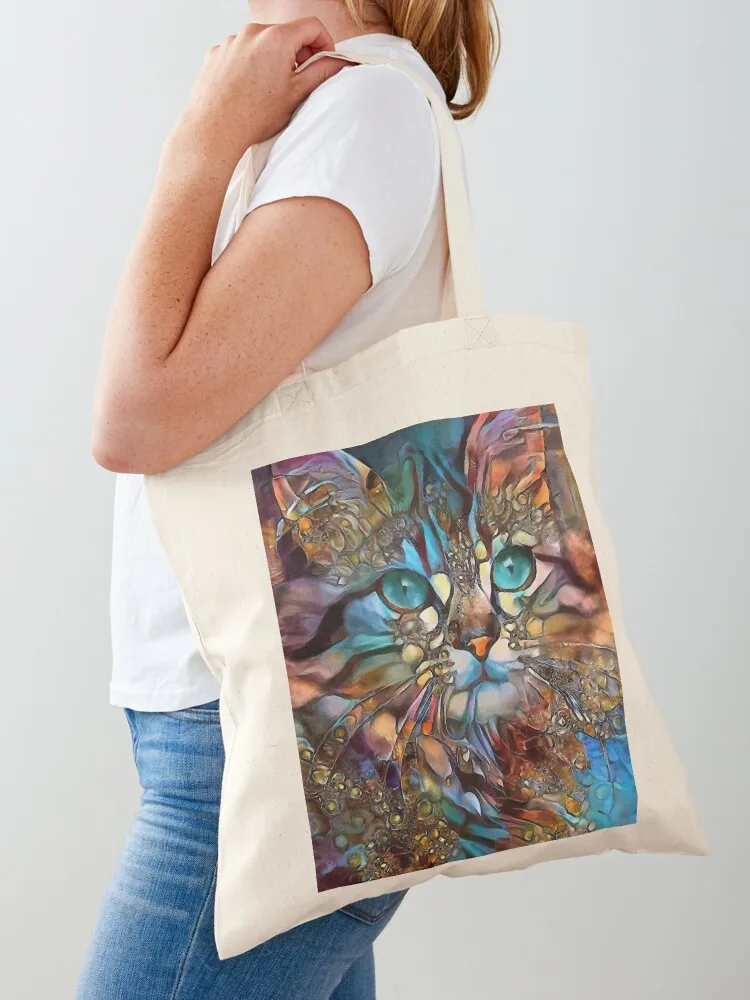 Andyna, cat, chat, cat, lea roche paintings Tote Bag Cloth bags ecological bags Cloth bag shopping trolley bag Canvas Tote