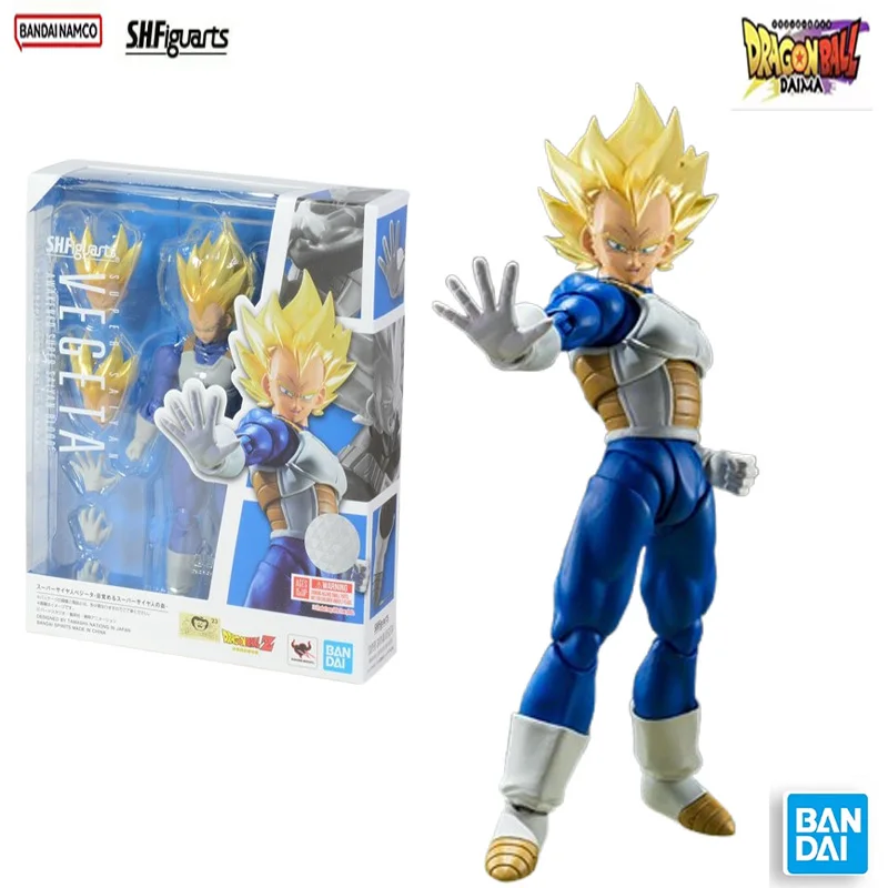 En Stock 100% Original BANDAI SPIRITS S.H.Figuarts Vegeta AWAKENED SUPER SAIYAN BLOOD figura de Anime modelo juguetes de acción regalos