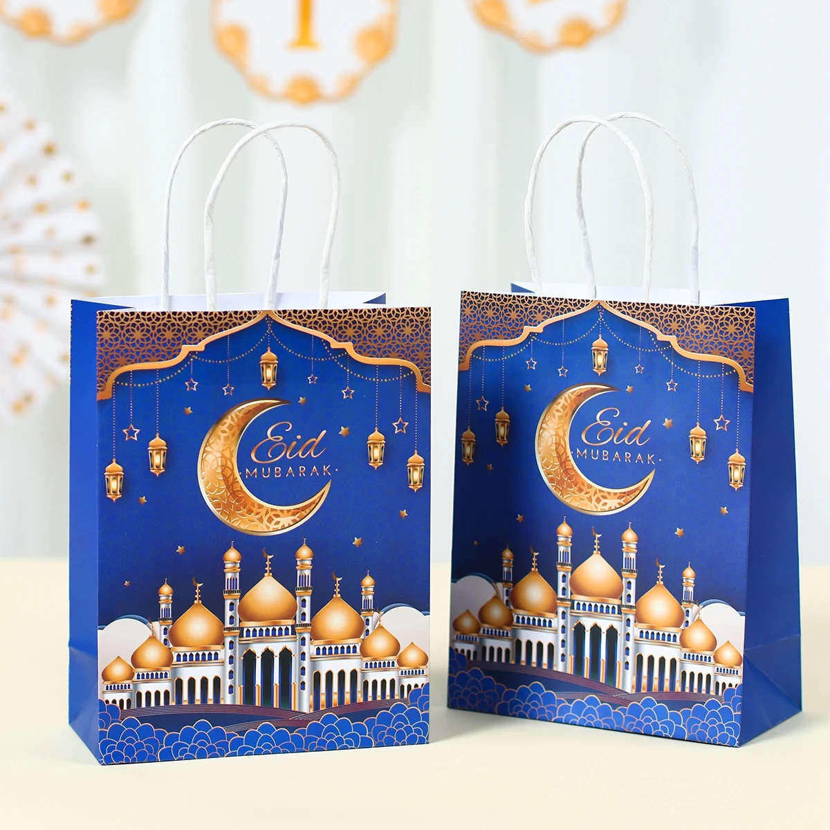 EID MUBARAK Castle Tote Bag Eid Ramadan Decorations For Home 2024 Ramadan Kareem Islam Muslim Party Supplies Happy Eid Al-fitr