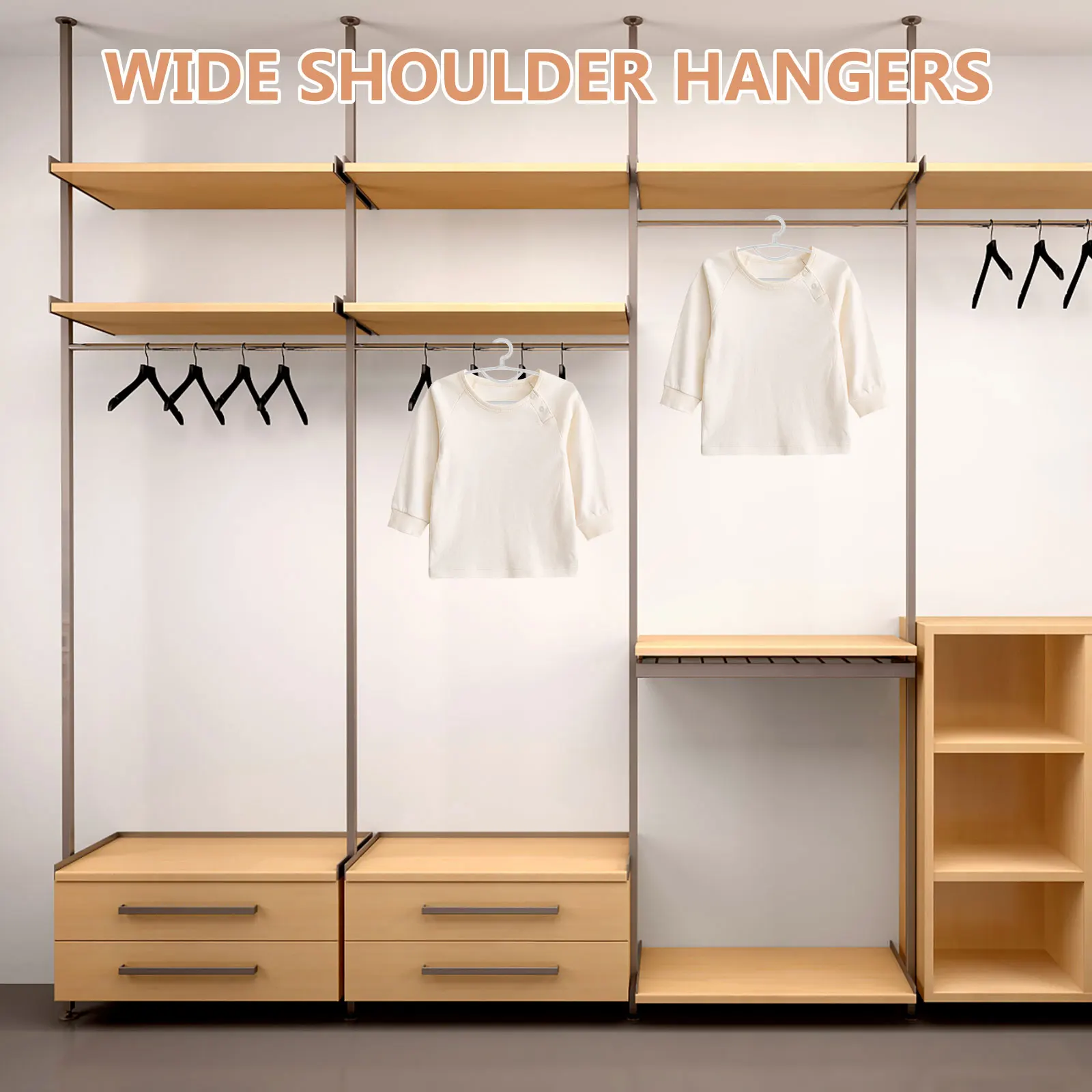 

5pcs Widened Non-Slip Plastic Clothes Traceless Garment Heavy Duty Hangers Home Organizer Household Hanger Closet Hangers
