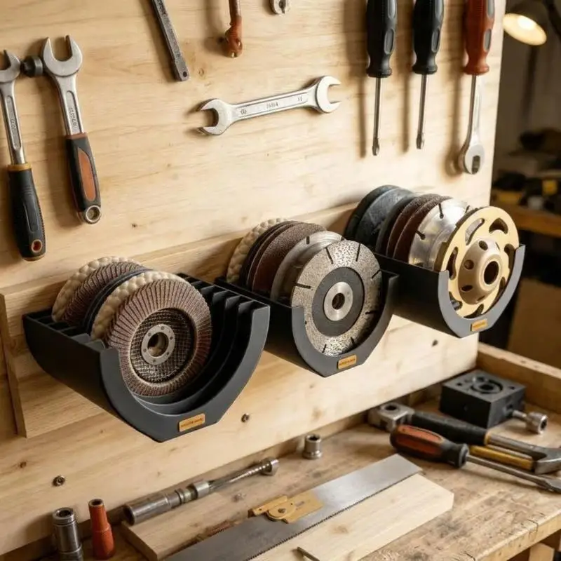 Angle Grinder Disc Storage Rack Quick Installation 3/6/9 Optional Slots for Construction Worker Workshop Garage Use