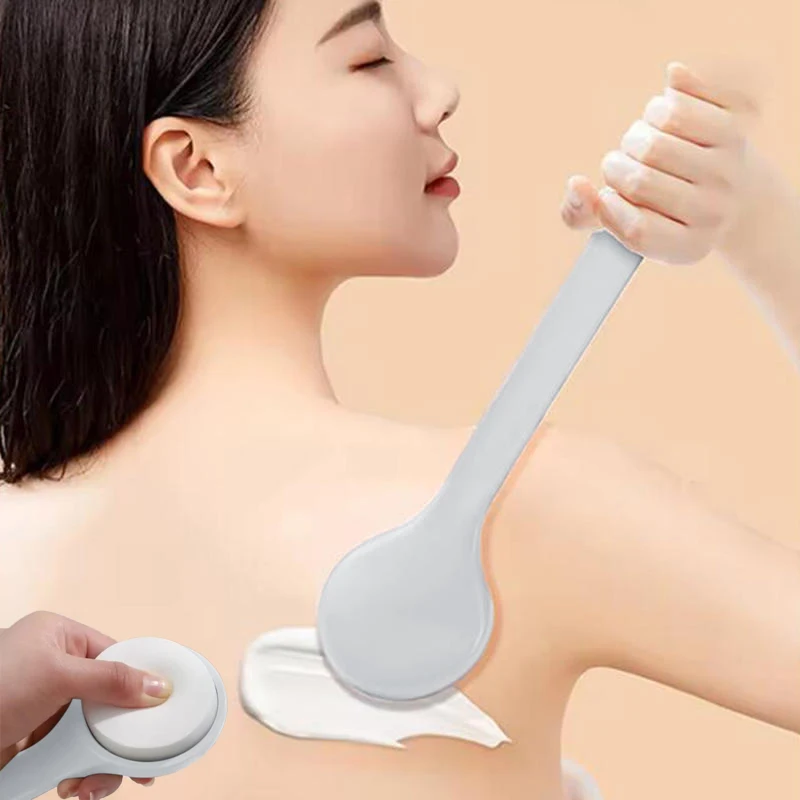 Multi-Function Lotion Sunscreen Ointment Applicator Long Handle Body Cleaner Shower Brush Sunscreen Beauty Back Applicator 1Pc