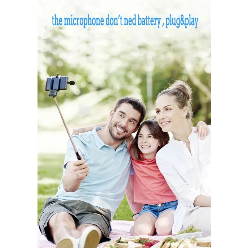 مقبس صغير 3.5 ملم/نوع C للهواتف الذكية ميكروفون ستيريو لتسجيل ميكروفون مقابلة استوديو الهاتف المحمول