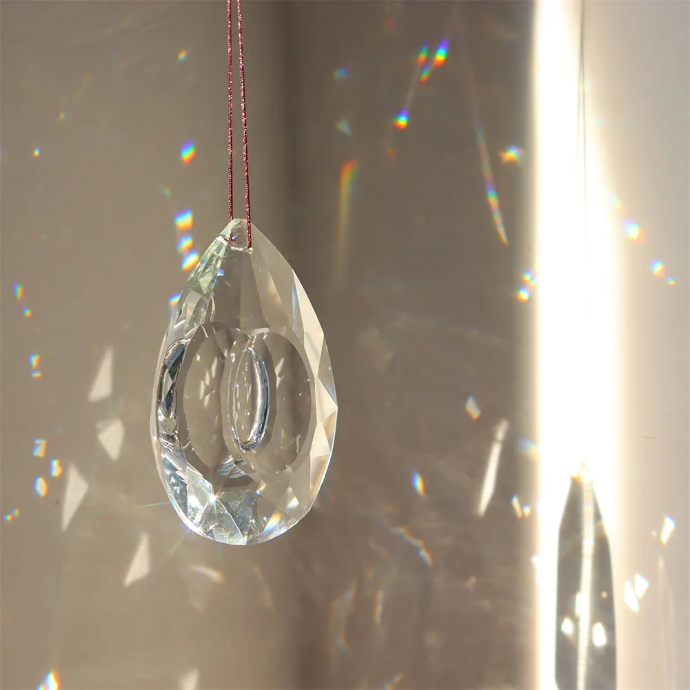 Faceted Glass Crystal Ball Prism Chandelier Crystal Parts Hanging Pendant Lighting Ball Suncatcher Wedding Home Decor