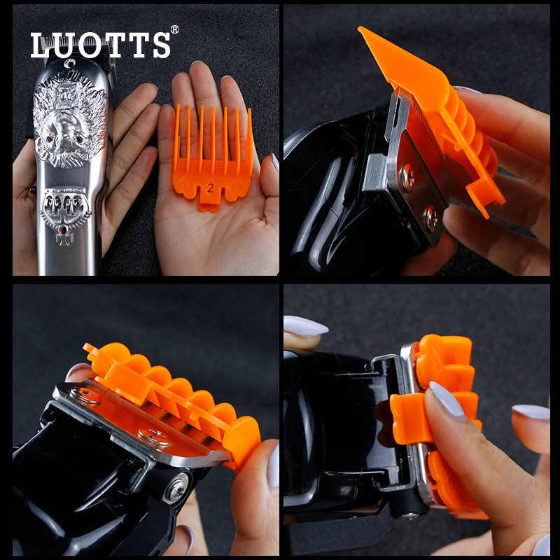 10Pcs Limit Comb Set Electric Push Scissors Caliper Tool Colorful Black Hair Cutter Kit Positioning Comb Hair Styling Tools
