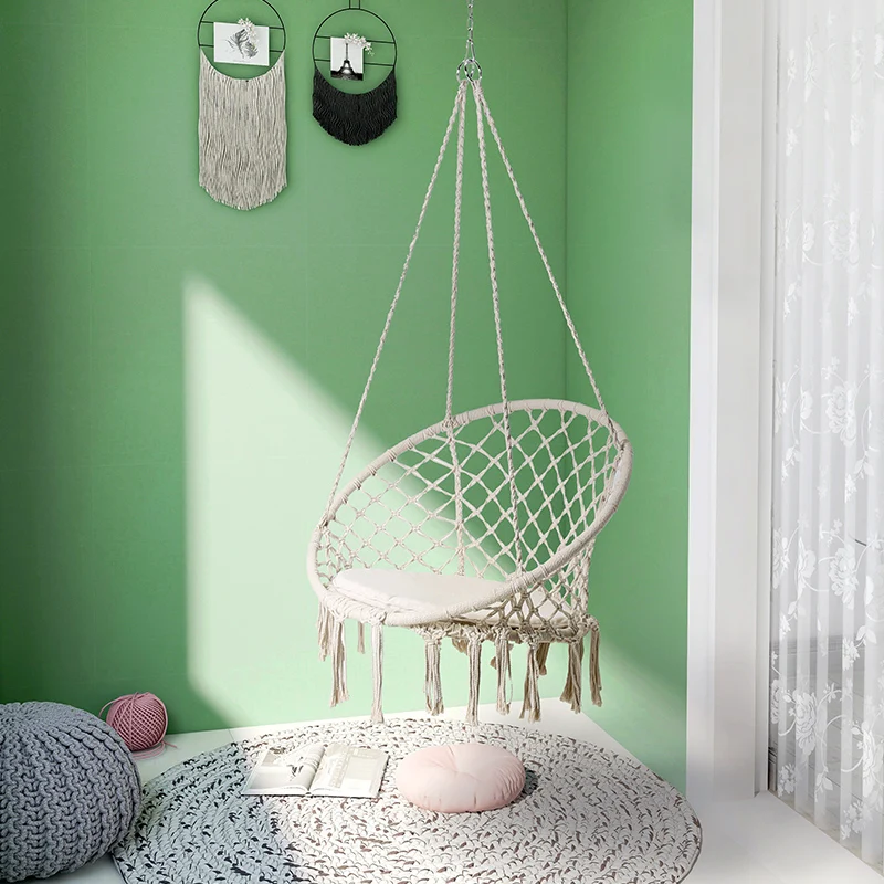 Cream wind wind fringe hanging chair indoor bed and breakfast balcony bedroom girl lazy cradle chair household