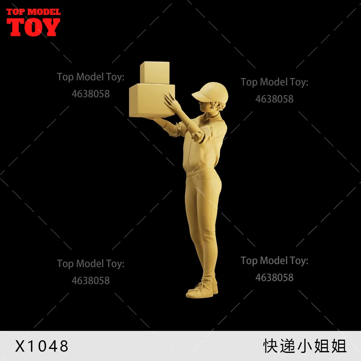 In Voorraad Ongeverfde Miniaturen 1/64 1/43 1/35 Vrouwelijke Koerier Bezorger Zus 3d Print Scene Figure Poppen Model Voor Auto 'S Voertuigen