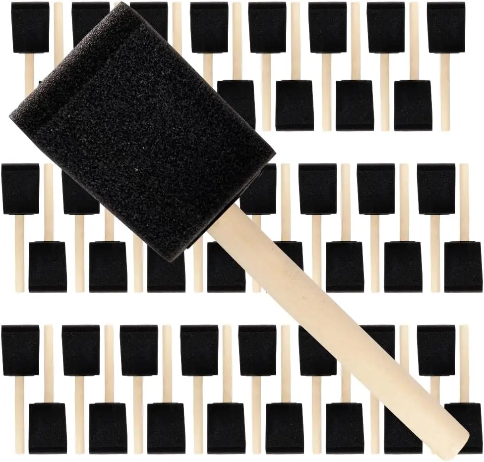 

48 Piece 2 Inch Poly Foam Brush Set for Painting, Stains, and Crafts