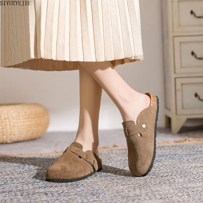 Mules Cork Clogs Slippers for Women Fashion High Quality Muller Shoes With Arch Support Soft Footbed Suede men Beach Slides