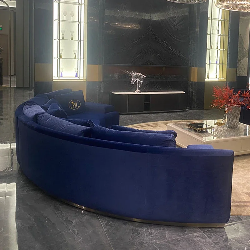 Italian minimalist semi-circular fabric sofa sales office villa living room reception negotiation hall high-end furniture