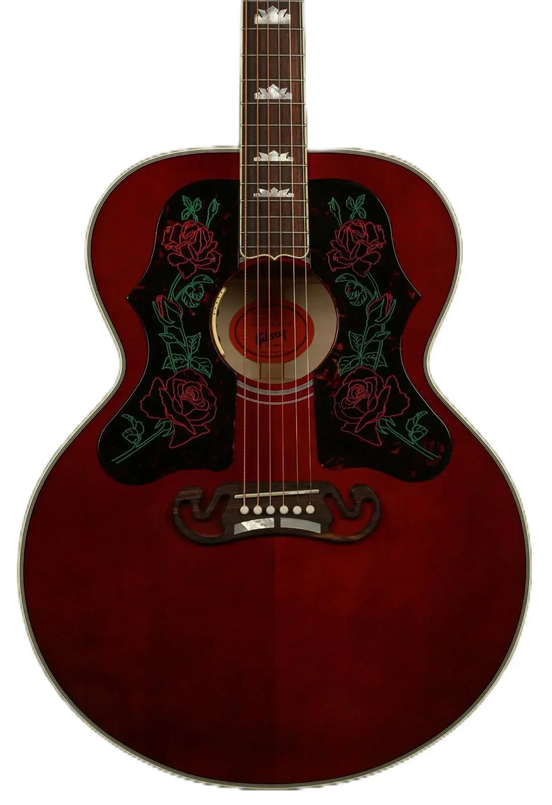 NEW SJ200 Double Wine Rose pickguard Custom Acoustic Guitar 07.23