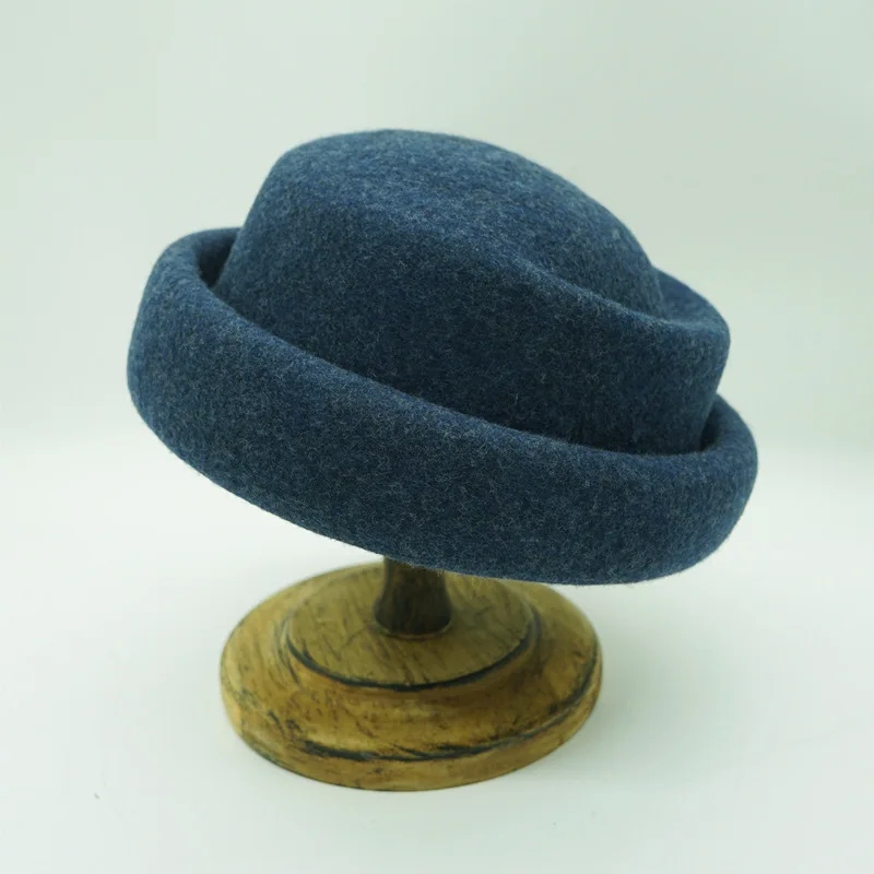 

Винтажный шерстяной берет для женщин, осенне-зимний, во французском элегантном стиле, с откинутым краем