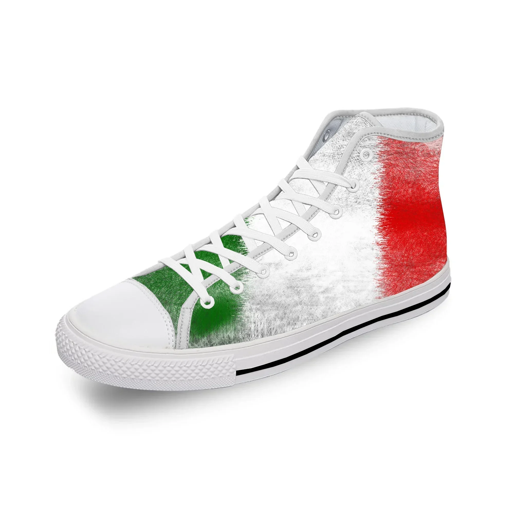 

Итальянские кроссовки с флагом Италии, патриотические, белые, с 3D-принтом, высокие, из канваса, модные, забавные, дышащие, для мужчин и женщин