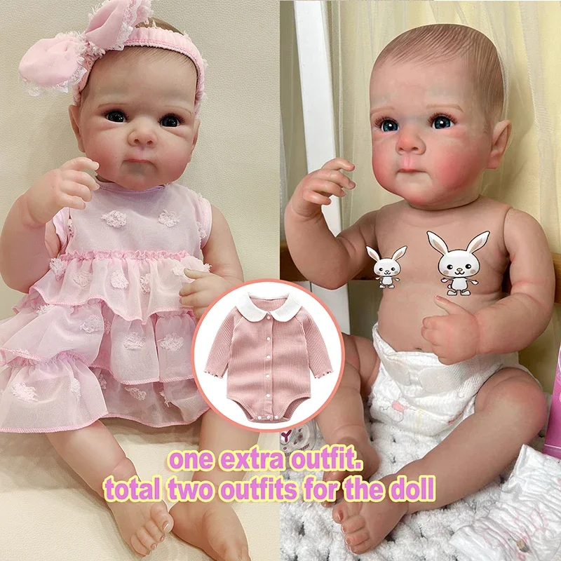 

NPK 18inch Newborn Baby Full Body Vinyl Bettie Lifelike Baby Multiple Layers Painting 3D Skin with Visible Veins