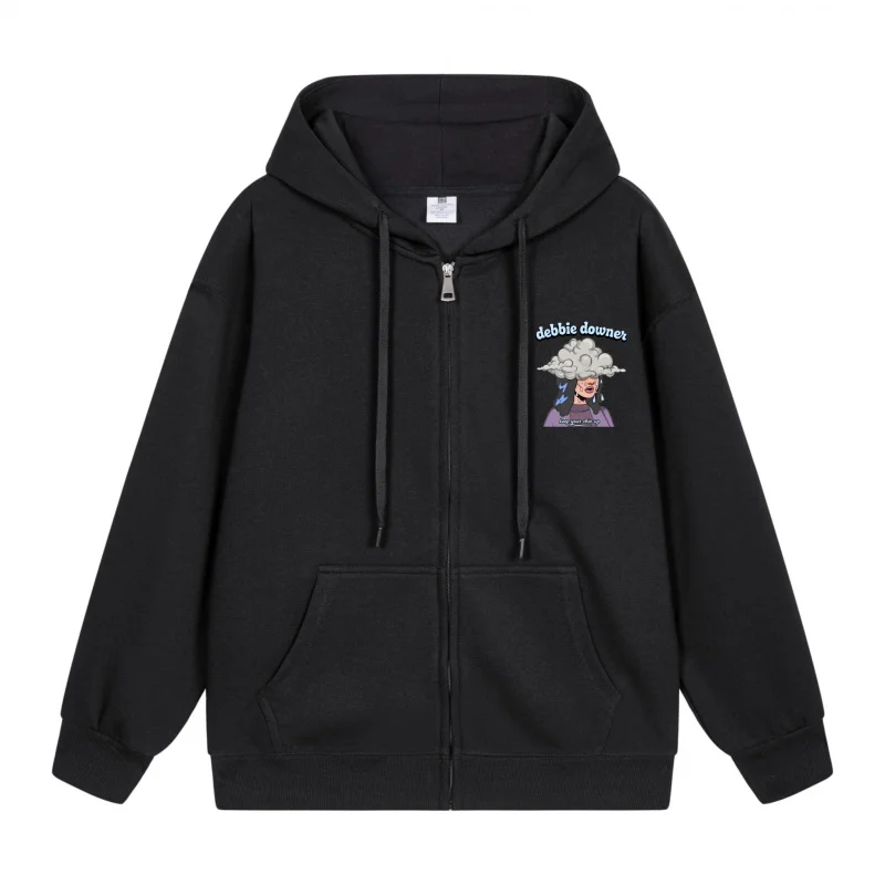 

Men's Zip-Up Hoodie Abstract Artwork On Black Hoodie 2025 New Style Casual Couples’ Style Casual and Loose