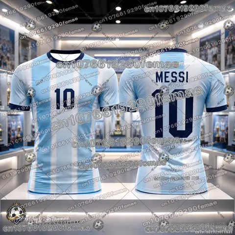 2026 Messi Football Fans Commemorative Jersey Quick Dry Breathable Casual Sports Soccer Shirt Short Sleeve Tee for Kids Adults