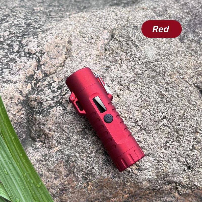 Outdoor Waterproof Double Arc Lighter Intelligent Power Display with Flashlight Portable Multi-Purpose Igniter Charging Lighter