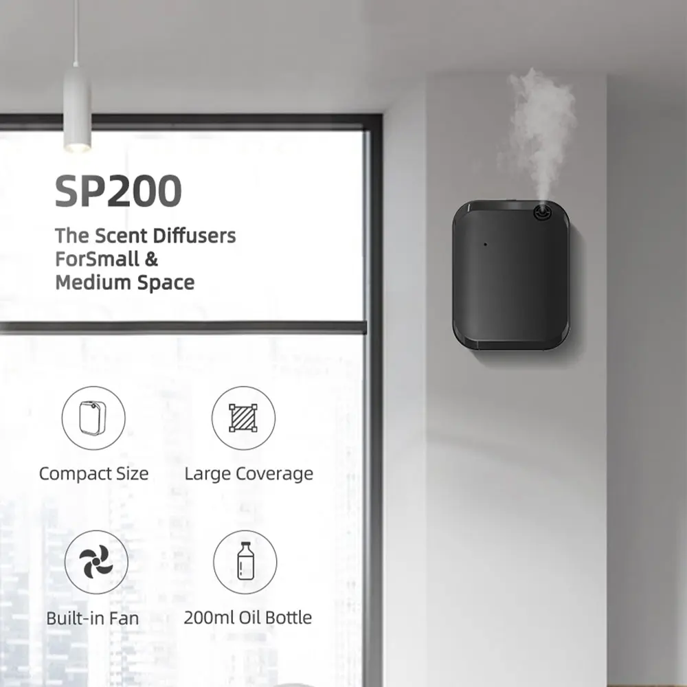 

SP200-ароматическая машина, автоматический распылитель ароматов, ароматическая машина, дезодорирующий бесшумный двухжильный ароматический диффузор