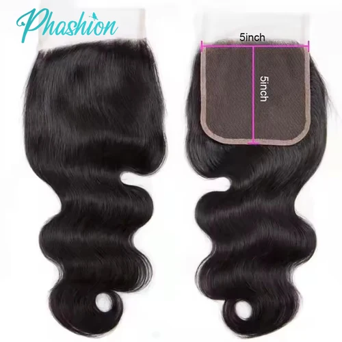 Phashion 26 pulgadas 4x4 5X5 Cierre de encaje ondulado solo prearrancado suizo transparente 100 cabello humano Remy para mujeres negras completamente suave