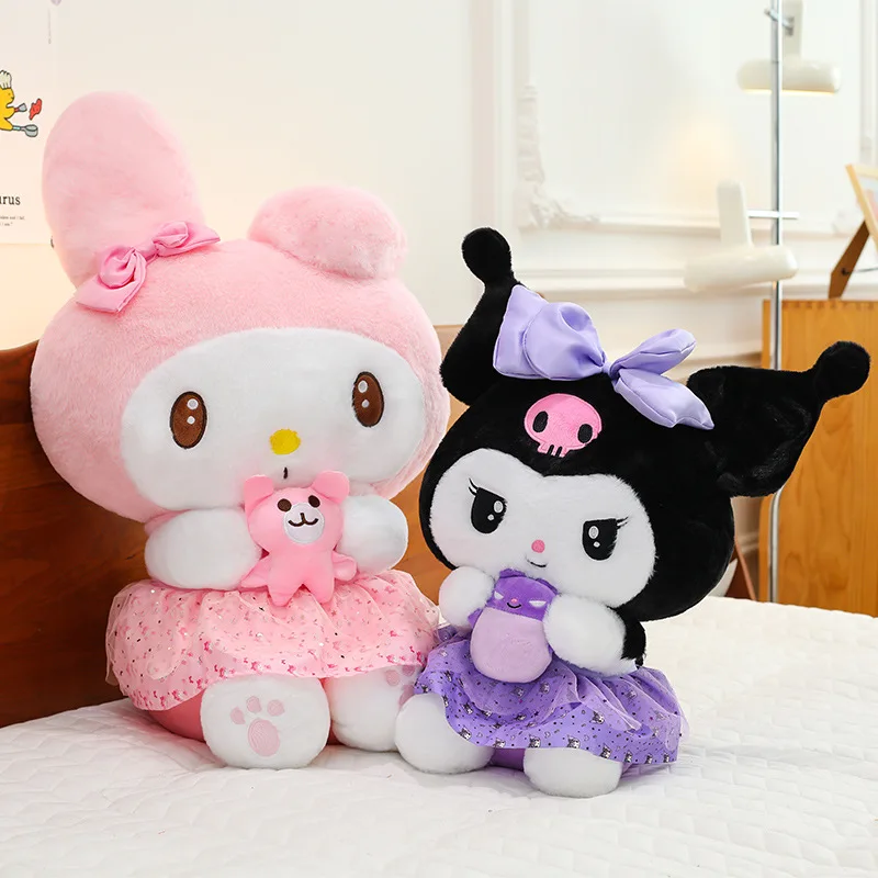 

Плюшевая кукла-подушка 35 см в стиле аниме My Melody Kuromi, с наполнителем из ПП хлопка, милая декоративная подушка для дивана, украшение, подарок