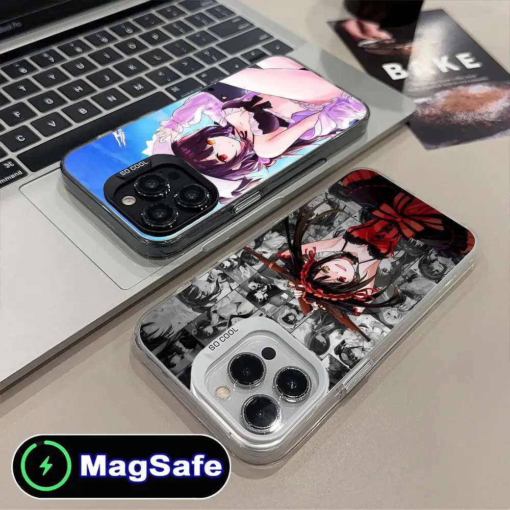 

Чехол для телефона Date a Live Kurumi Tokisaki для iPhone 16, 15, 14, 13, 12, 11 Pro Max Plus MagSafe, полупрозрачный цветной защитный красивый