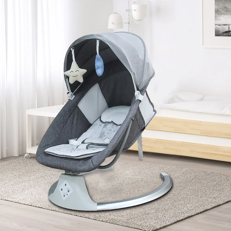 Electric Baby Rocking Chair Intelligence Swing for Children Remote Control Sleeping Lounger Swing with Bluetooth and Five Gear