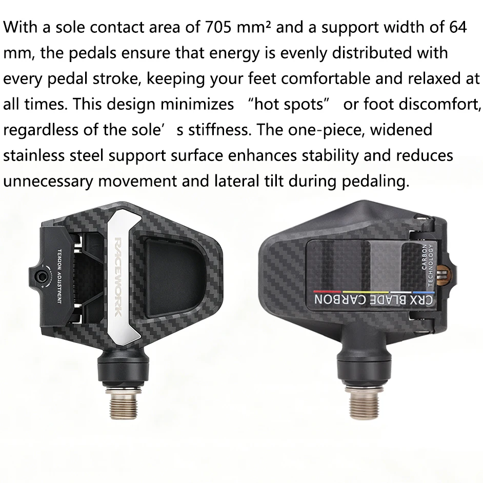 RACEWORK CARBON Rennrad Clip-in Pedale Superleichte Carbonfaser-Rennrad-Selbstverriegelnde Pedale mit Verriegelungsplatte – Detail 5