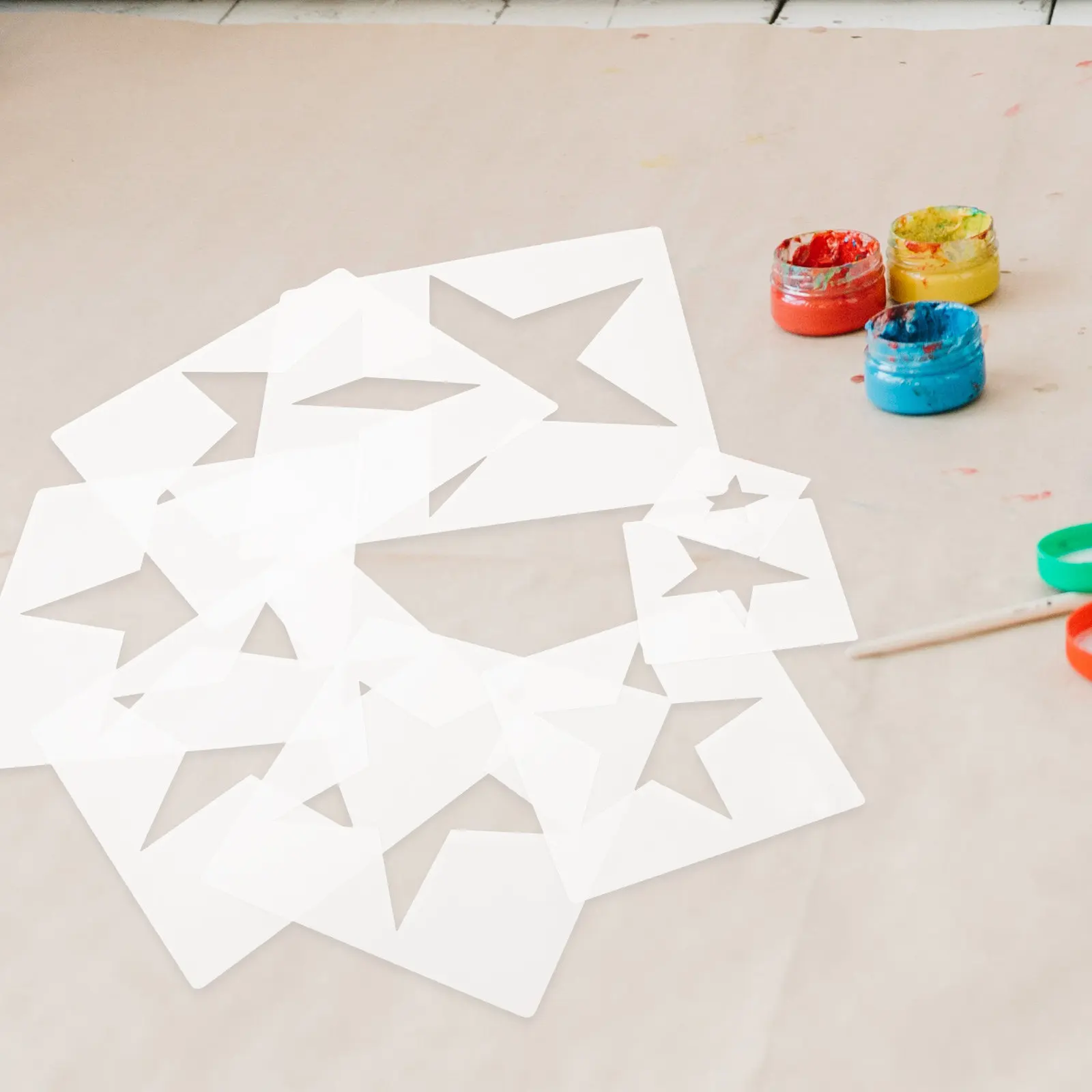 16Pcs Star Stencil Pack for Painting Drawing Crafts Stencils for Artists Home Decor DIY Projects Rounded Edge Reusable Craft