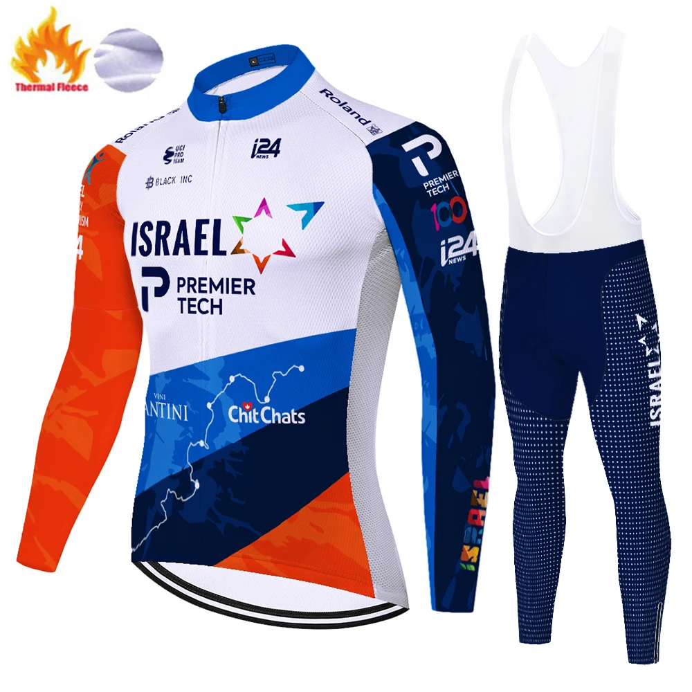 2024 ISRAEL team ropa ciclismo hombre Winter Thermal Fleece maillot ciclismo hombre cycling jersey tenue cyclisme homme