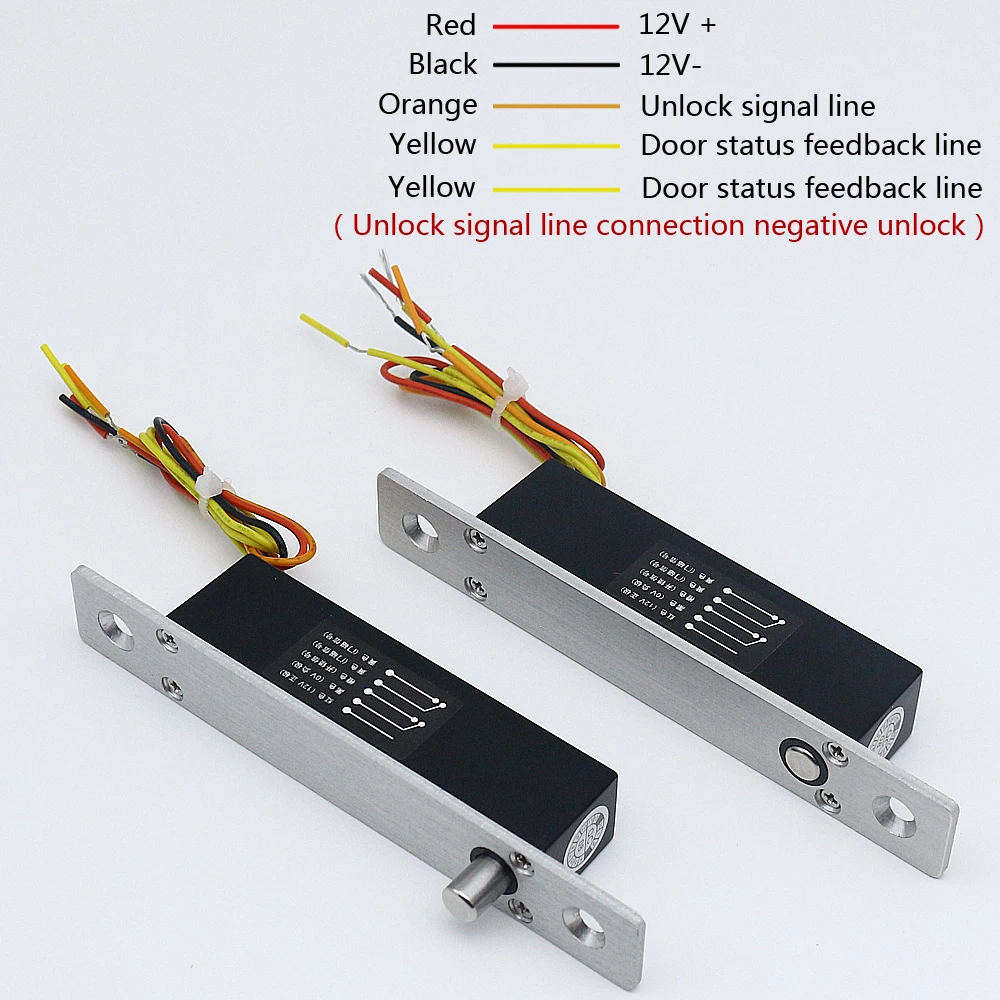 DC12 small access control electric mortise lock embedded electronic bolt lock door lock mini electric lock with feedback