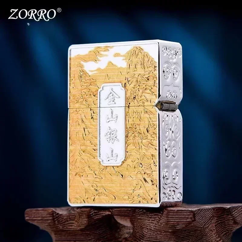 ZORRO-Briquet à kérosène coupe-vent en laiton RapArmor, meule classique, ville, cadeau exquis, gadgets pour fumeurs