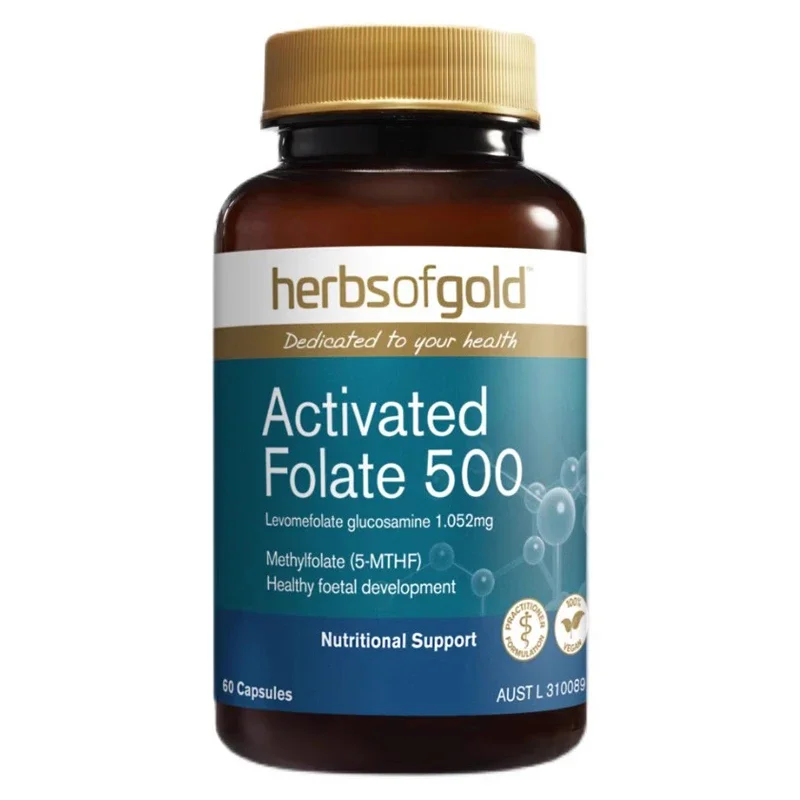 Activated Folate 500 Levomefolate Glucosamine 1.052 mg Methylfolate 60 Capsules