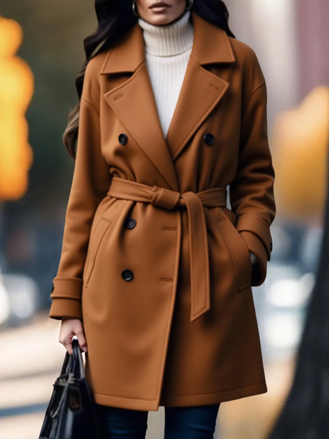 

Зимнее повседневное женское пальто с декоративными элементами, удобная верхняя одежда для холодной погоды