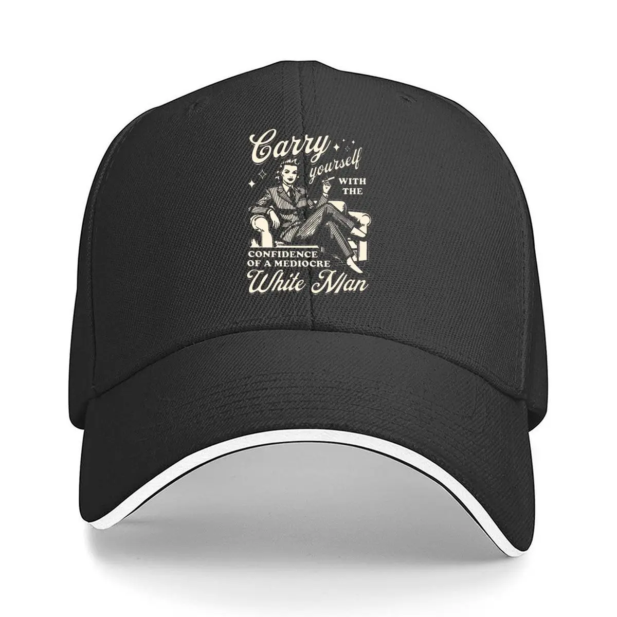Portez avec fierté la casquette de baseball « Mediocre White Man Sandwich », idéale pour les activités de plein air et les entraînements.