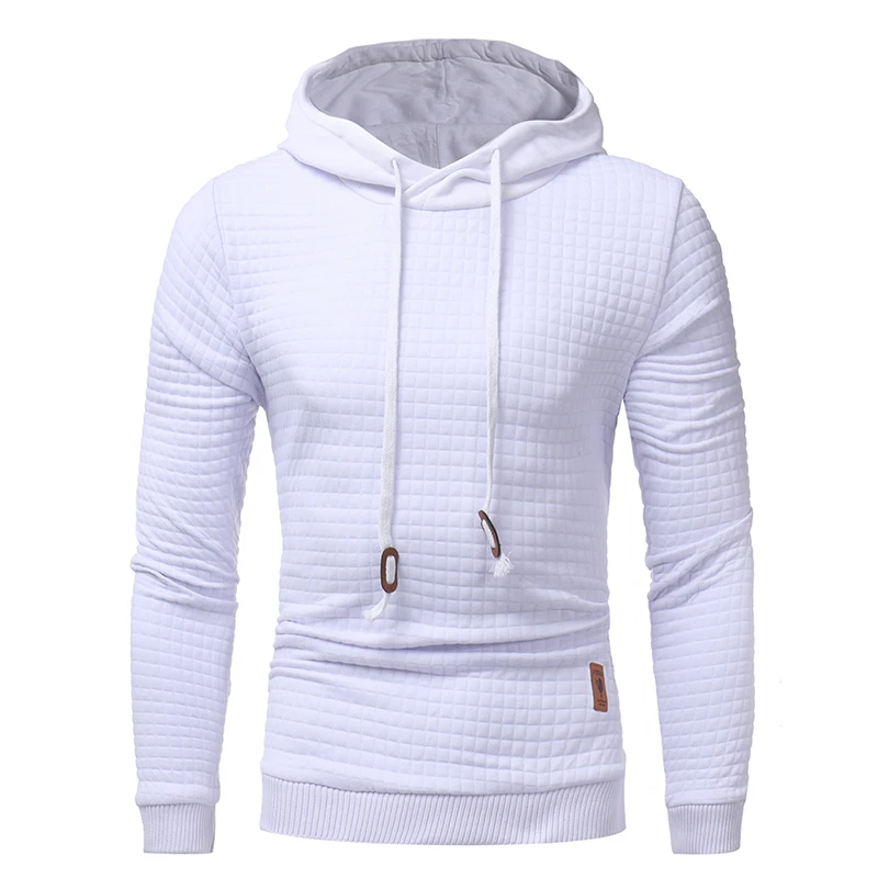 Spring Autumn Hoodies Men Slim Fit Hooded Sweatshirts Fashion Casual Solid Color Hoodies Male