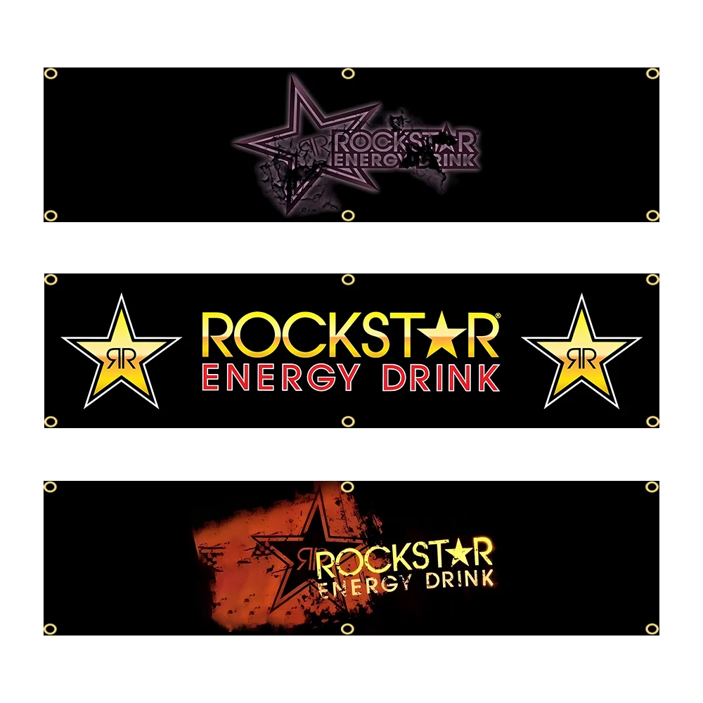 60X240cm rockstar energy drink flag Banner Flag Polyester Printed Garage or Outdoor Decoration Tapestry