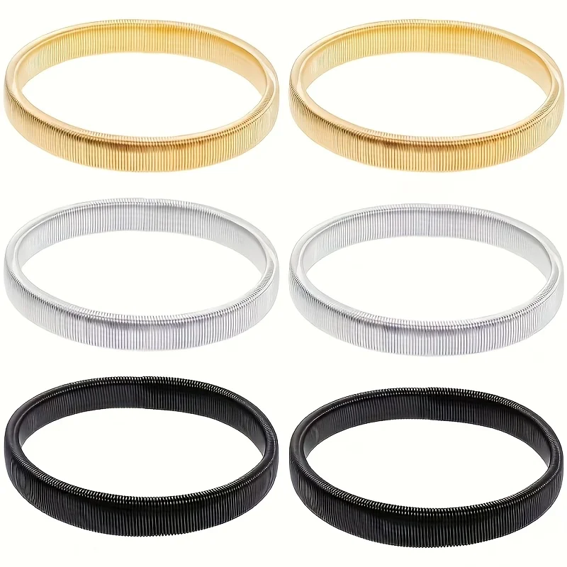 6Pcs Metal Dot Elastic Sleeve Bands Anti‑Slip Shirt Sleeve Holders Cuff Fastener Fixing Straps Unisex Arm Holders for Men Women