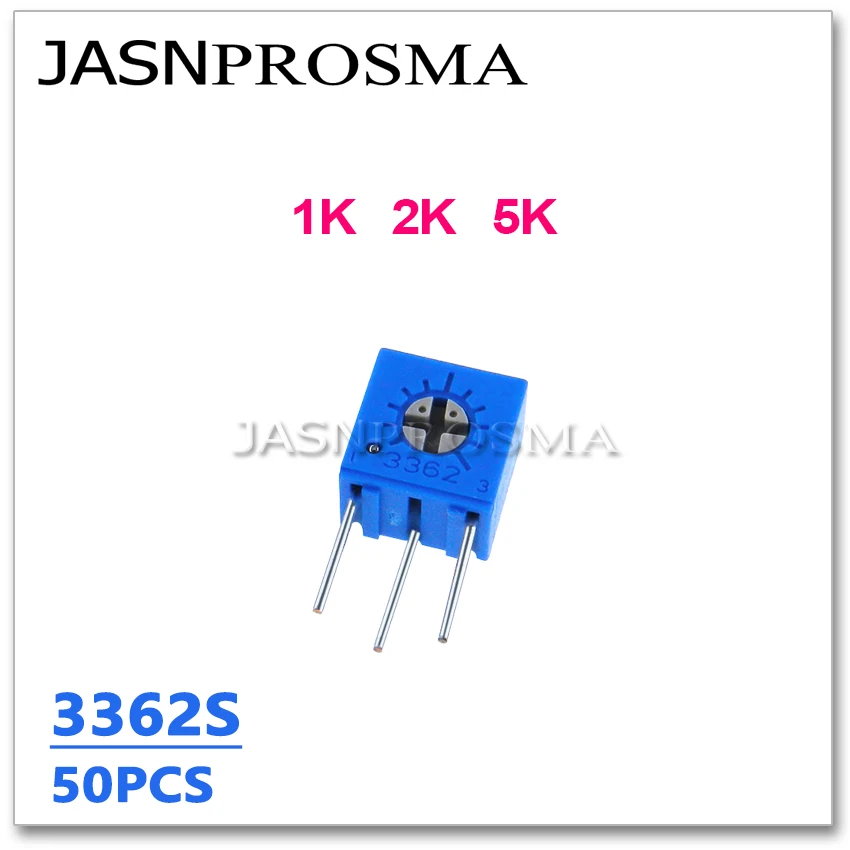 JASNPROSMA 3362S 50PCS 1K 2K 5K 102 202 502 3362S-1-102LF 3362S-1-202LF OHM original trimpot Trimmer resistor Potentiometer