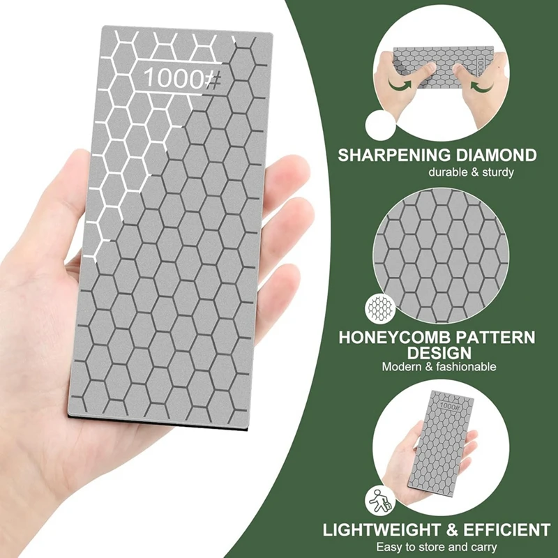 DT16 Diamond Whetstone Set 6 Pcs Honeycomb Surface 150/240/600/1000/2000/3000 Grit Sharpening Stone with Anti-Slip Base