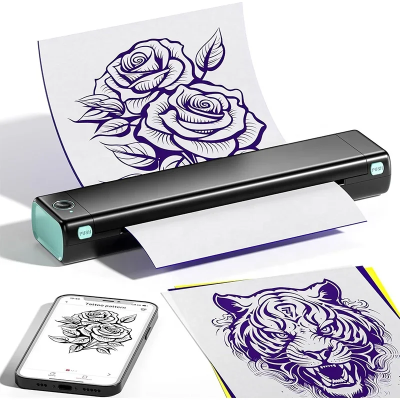 Portable Bluetooth Tattoo Copier Machine Mini Quick Thermal Skin Prinker Transfer Temporary Stencil Tattoo Printer