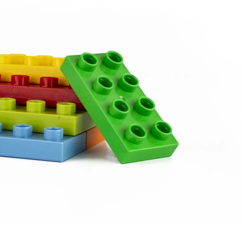 Big Size Block Thin Brick 2x4 10pcs/lot Education Building Blocks Compatible with Duplo Bricks Plastic Toys
