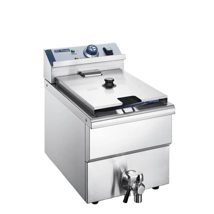 

Коммерческая кухня, электрическая фритюрница для пончиков с одним баком, 12 л, с сливным клапаном масла