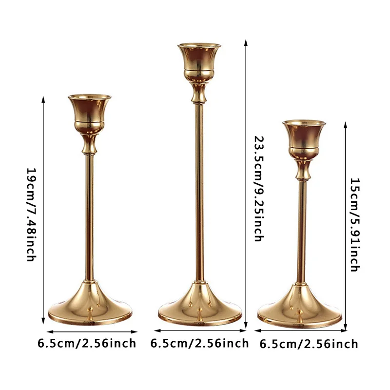 European style Metal Candle Holders Simple Golden Wedding Decoration Bar Party Living Room Decor Home Decor Candlestick