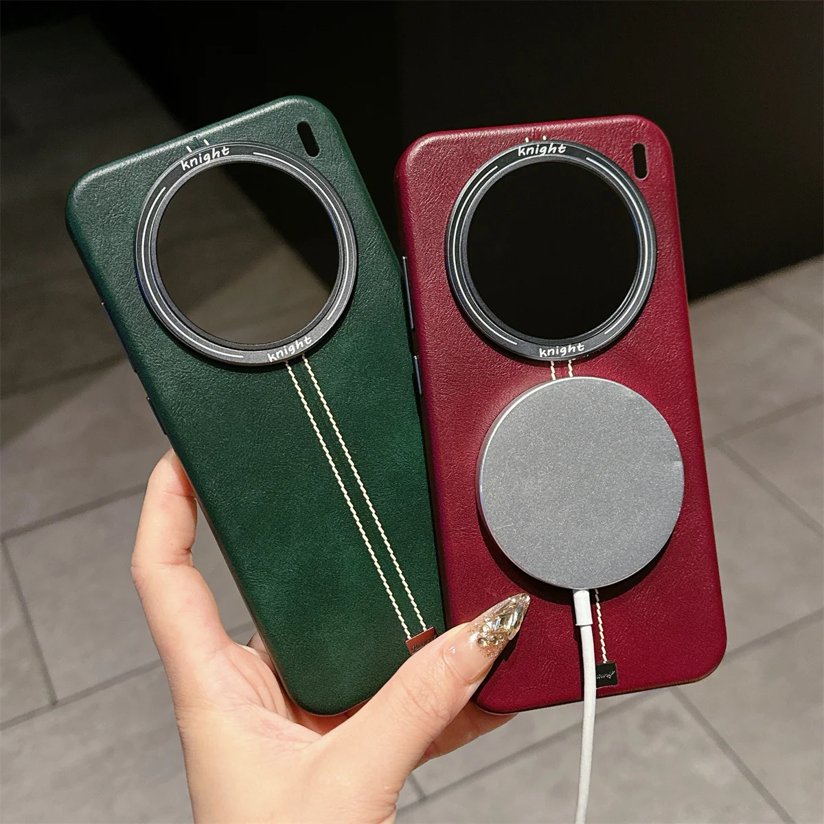 

For Vivo X200 Pro Mini Case Magsafe Magnetic Wireless Charging Business Leather Cases Camera Circle Mobile Phone Cover