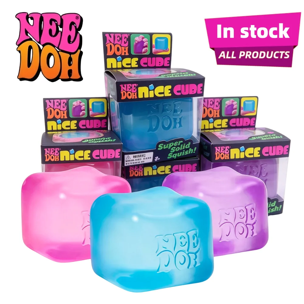 Schylling Needoh Nice Cube Sensory Fidget Toy, Stress Relief Squishy Cube, Anti-Anxiety Squeeze Toy for Focus & ADHD Support