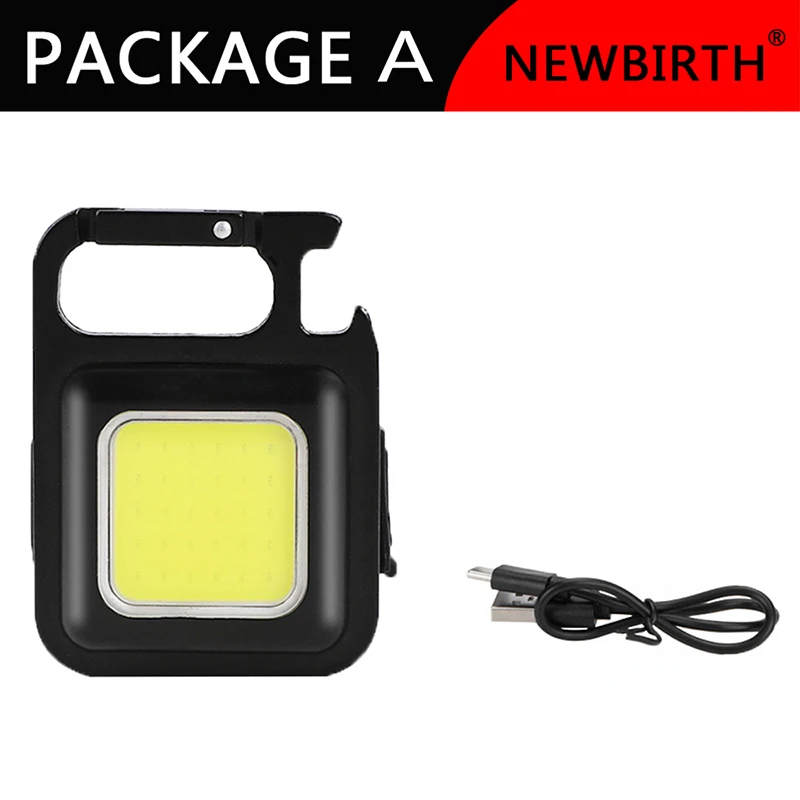 Mini LED WorkLight Portable Pocket FlashLight Keychains USB Rechargeable Outdoor Camping LIGHT Small Light Corkscrew