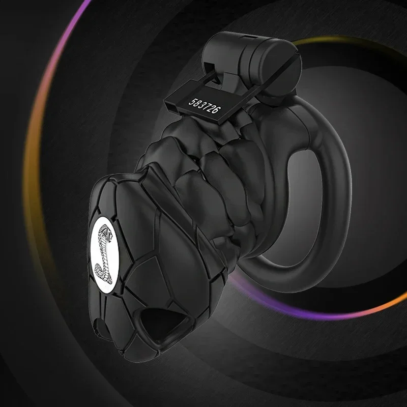 بيثون V8.0 ثلاثية الأبعاد مطبوعة قفص مامبا ذكر العفة جهاز قوس شقة الكفة القضيب الدائري قفص القضيب الكبار الجنس لعب حلقات القضيب #4